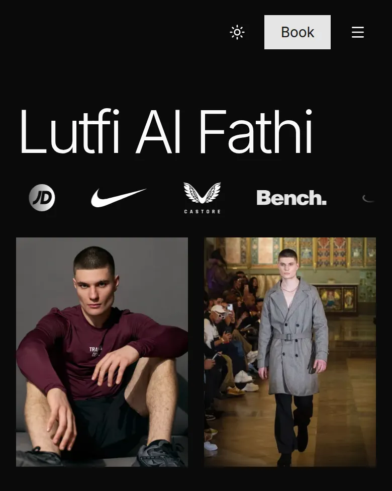 Portfolio website built for model Lutfi Al Fathi